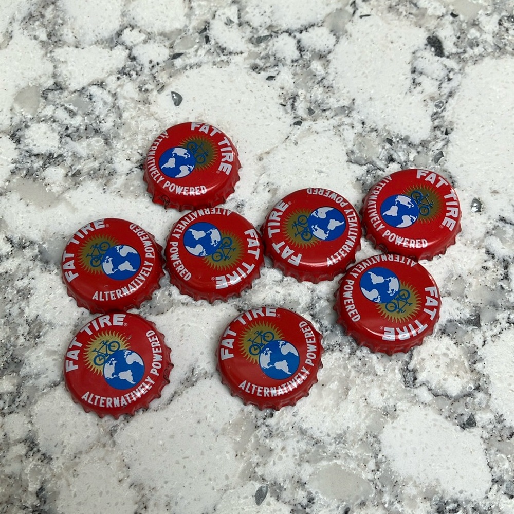 8 Fat Tire Beer Bottle Caps